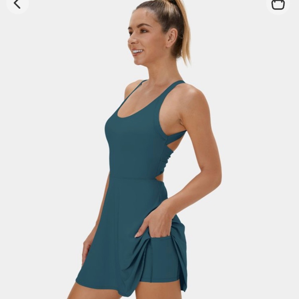 Cut Out Twisted Side Pocket 2-in-1 Barre Ballet Dance Dress